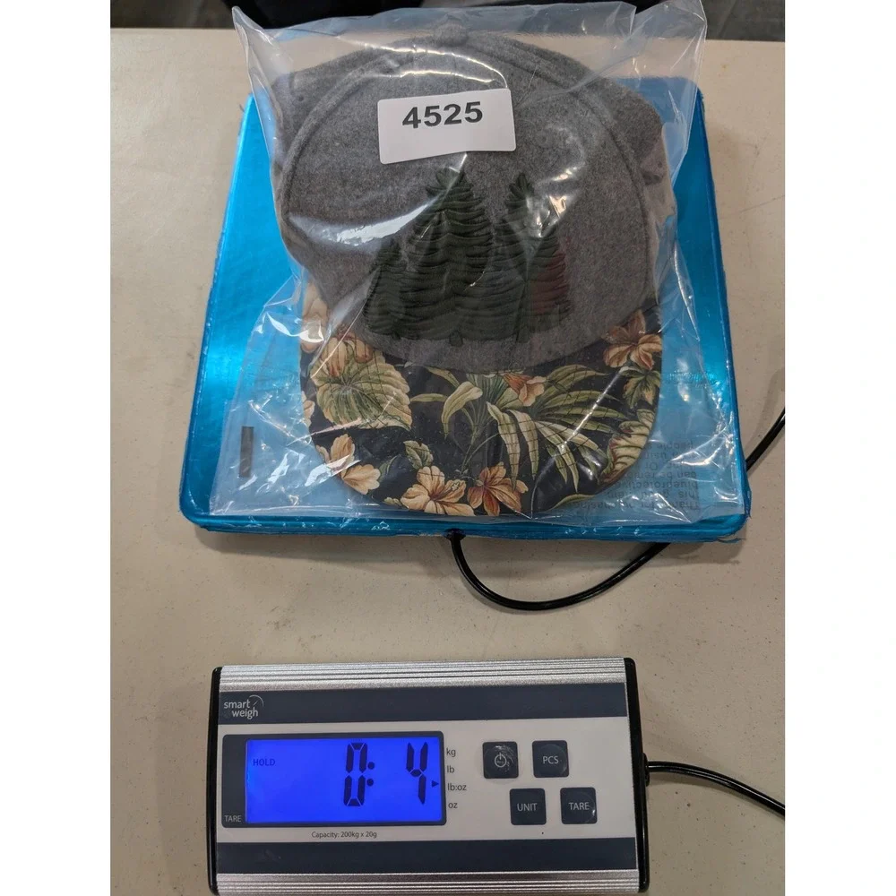 Carbon Elements Burr Pine Tree Wool‎ Blend Snapback Hat Gray Floral Brim